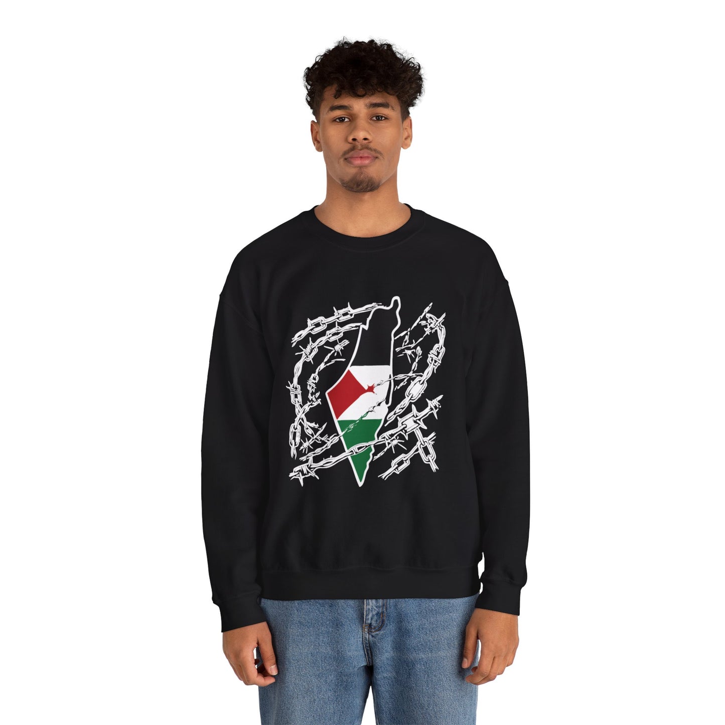 Barbed Wire Map Crewneck Sweatshirt - Extraordinary Heritage Design