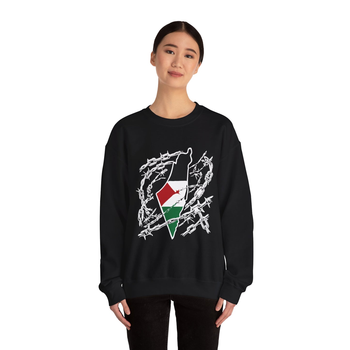 Barbed Wire Map Crewneck Sweatshirt - Extraordinary Heritage Design