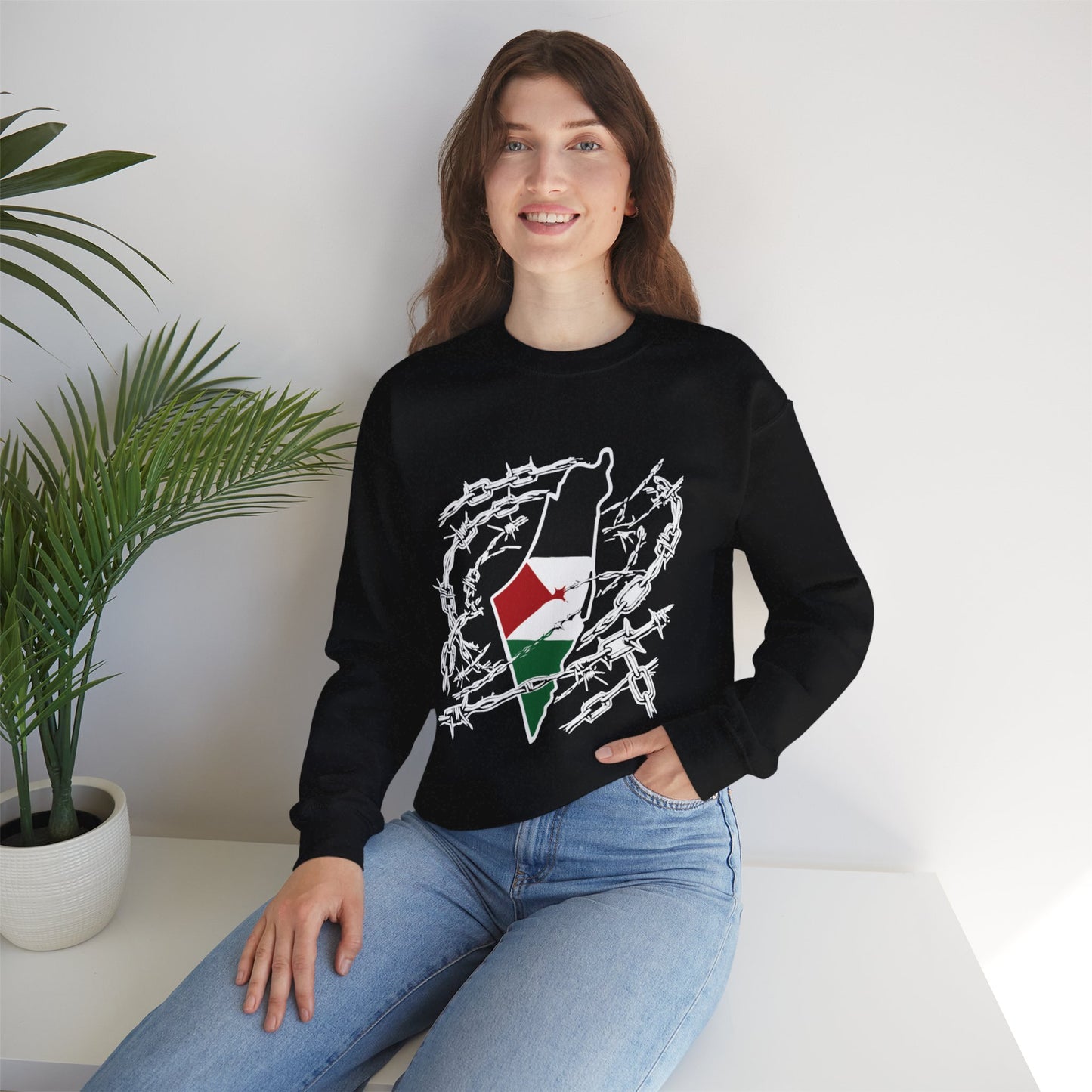 Barbed Wire Map Crewneck Sweatshirt - Extraordinary Heritage Design