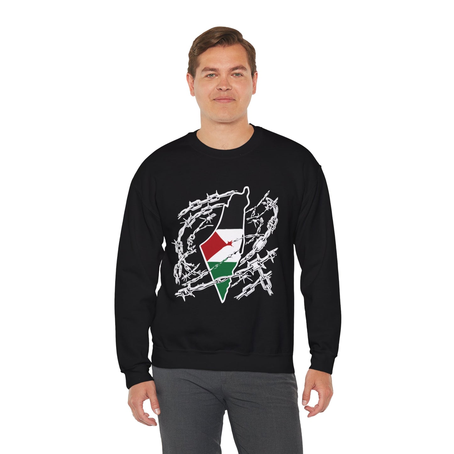 Barbed Wire Map Crewneck Sweatshirt - Extraordinary Heritage Design